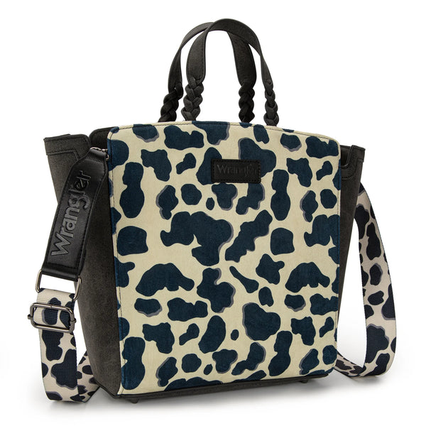 Wrangler Cow Print Concealed Carry Tote/Crossbody - Black