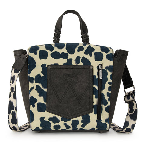 Wrangler Cow Print Concealed Carry Tote/Crossbody - Black