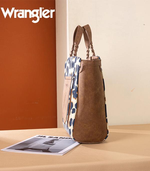 Wrangler Cow Print Concealed Carry Tote/Crossbody - Brown