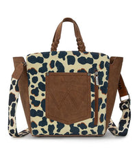 Wrangler Cow Print Concealed Carry Tote/Crossbody - Brown