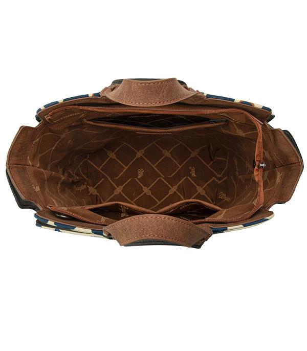 Wrangler Cow Print Concealed Carry Tote/Crossbody - Brown