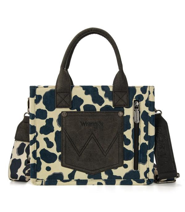 Wrangler Cow Print Concealed Carry Tote/Crossbody -Black