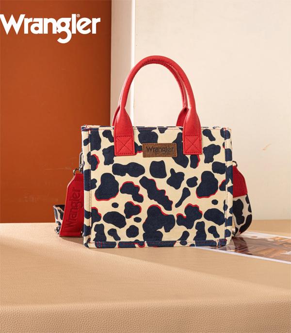Wrangler Cow Print Concealed Carry Tote/Crossbody -Red