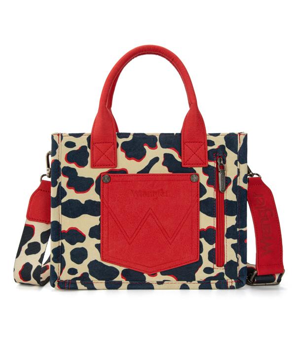 Wrangler Cow Print Concealed Carry Tote/Crossbody -Red