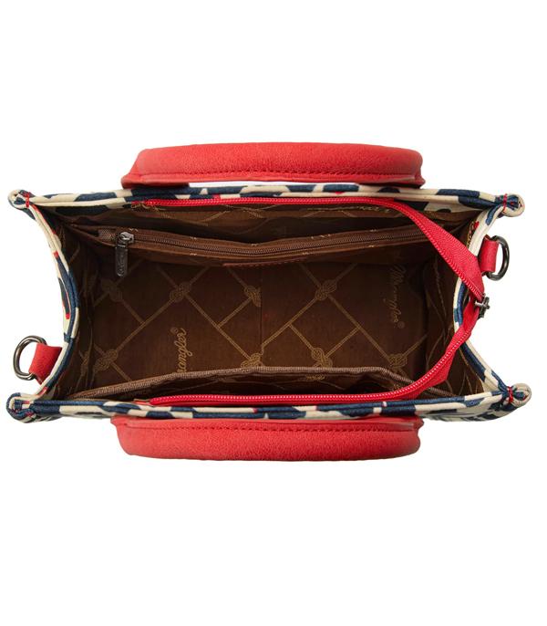 Wrangler Cow Print Concealed Carry Tote/Crossbody -Red