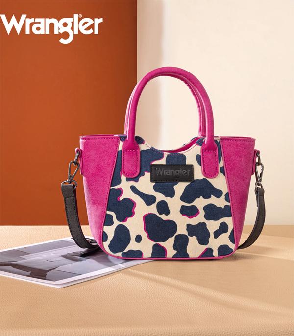 Wrangler Cow Print Mini Tote Crossbody - Hot Pink