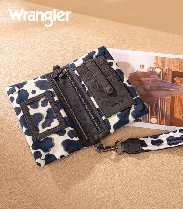 Wrangler Cow Print Wallet/Wristlet/Crossbody -Black