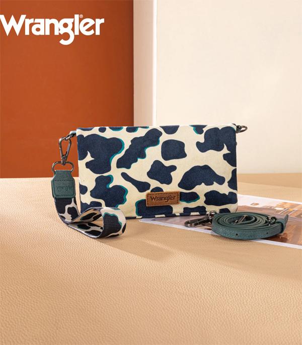 Wrangler Cow Print Wallet/Wristlet/Crossbody -Dark Turquoise