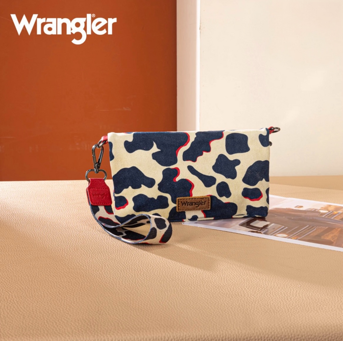 Wrangler Cow Print Wallet/Wristlet/Crossbody -Red