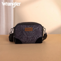 Wrangler Vintage Floral Printed Small Crossbody Bag - Black