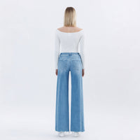 Well-Run High Rise Raw Hem Extreme Wide Jeans