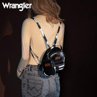 Wrangler Cow Print Trimmed Mini Backpack With Coin Pouch