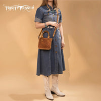 Trinity Ranch Floral Tooled Collection Mini Tote/Crossbody