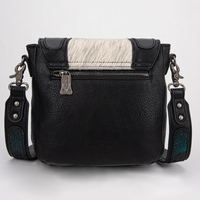 Trinity Ranch Genuine Hair-On Cowhide Tooled Fringe Crossbody Bag