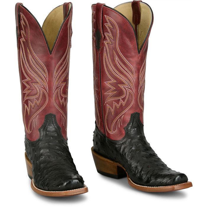 Tony Lama Zaire Black Full Quill Ostrich 13”