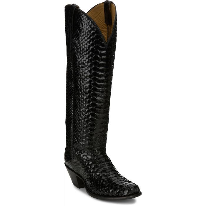 Tony Lama Alezae Black Python 17” Boot