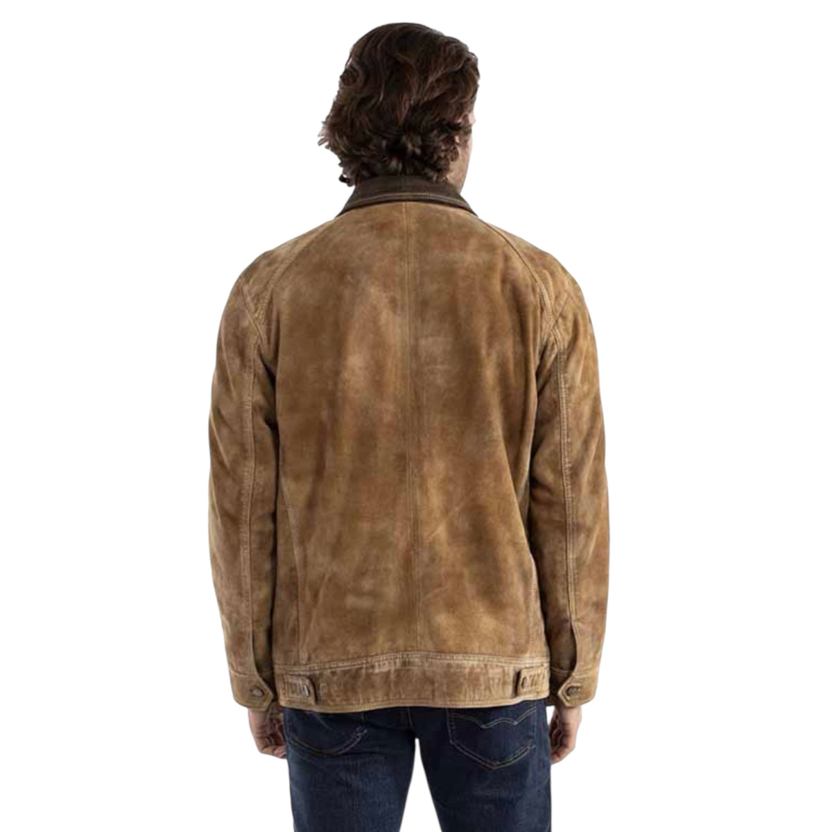Scully Two-Tone Front Zip Leather Suede Jacket