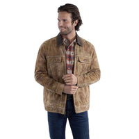 Scully Two-Tone Front Zip Leather Suede Jacket