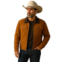 Scully Two-Tone Front Zip Leather Suede Jacket