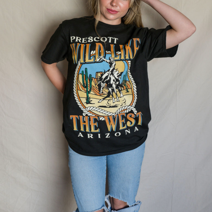 ‘Prescott Wild Like The West Arizona’ Bronc Rider T-Shirt