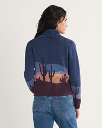 WOMEN'S WESTERN SCENIC COTTON CARDIGAN