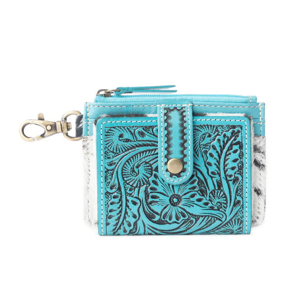 Myra Wildflowers Of The Prairie Credit Card Holder In Teal