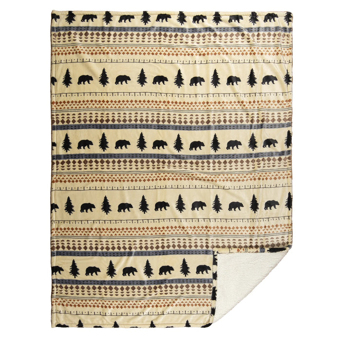 Bear Sherpa Throw Blanket