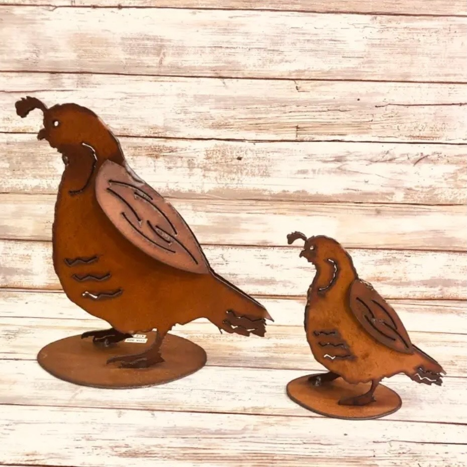 Prescott Made Metal Quail Yard Art