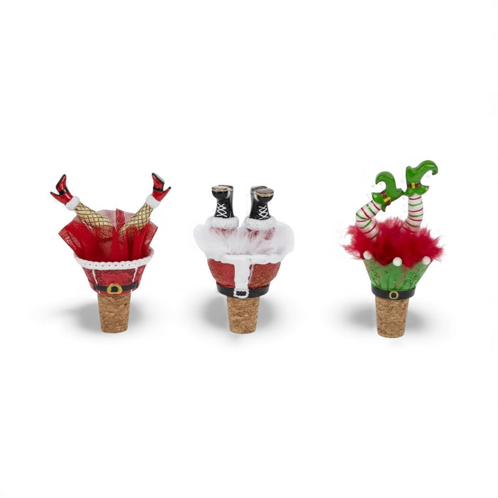 Christmas Wiggle Legs Wine Bottle Stopper Marabou Feathers