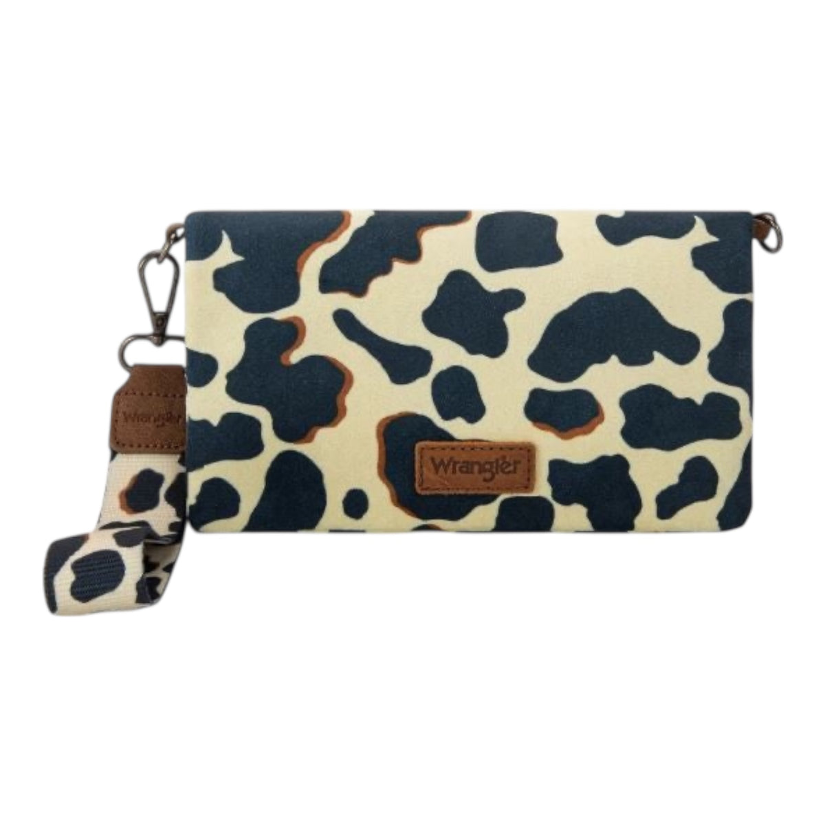 Wrangler Cow Print Wallet/Wristlet/Crossbody -Brown