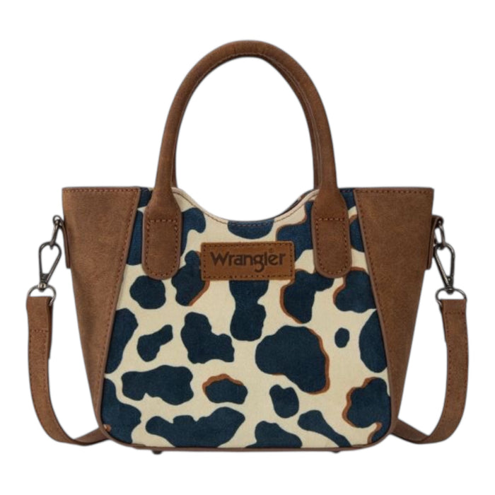 Wrangler All-Over Cow Print Mini Tote Bag - Brown