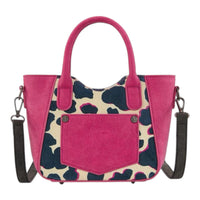 Wrangler Cow Print Mini Tote Crossbody - Hot Pink