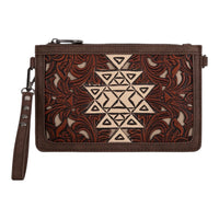 Trinity Ranch Floral Aztec Tooled Collection Clutch/Crossbody
