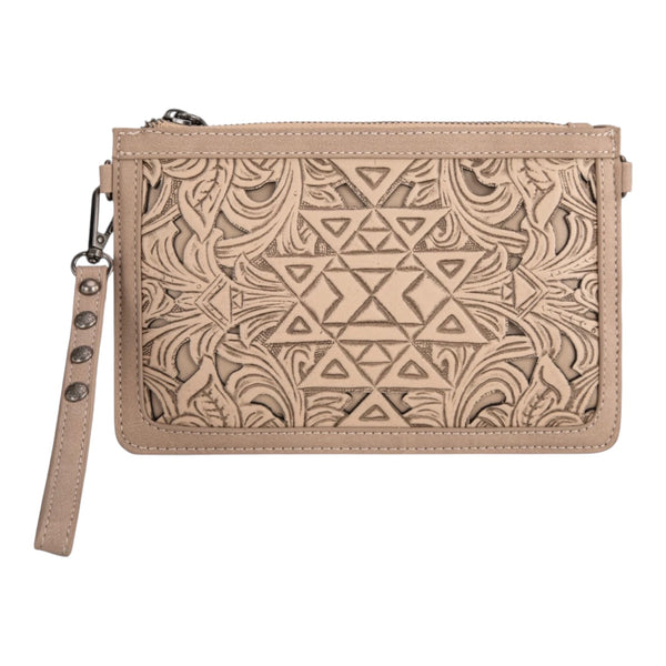 Trinity Ranch Floral Aztec Tooled Collection Clutch/Crossbody