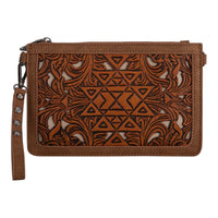 Trinity Ranch Floral Aztec Tooled Collection Clutch/Crossbody