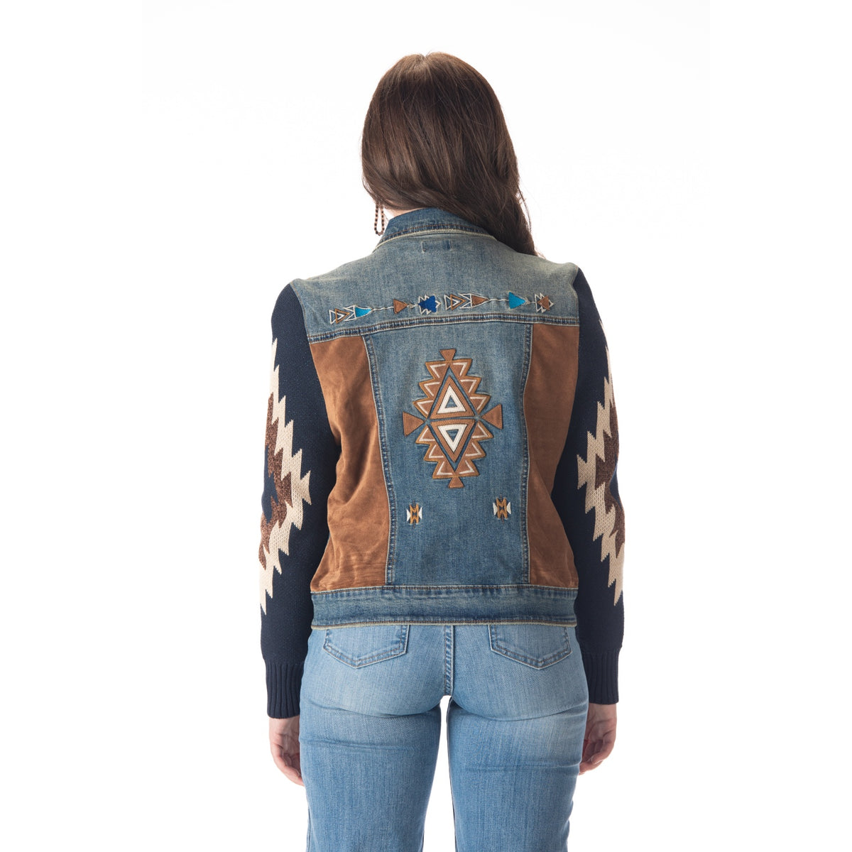 Scully Aztec Embroidered Denim Jacket