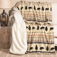 Bear Sherpa Throw Blanket