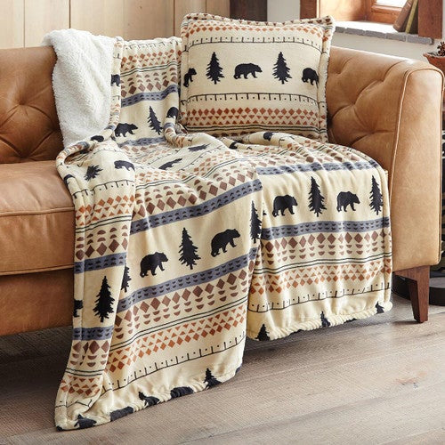 Bear Sherpa Throw Blanket