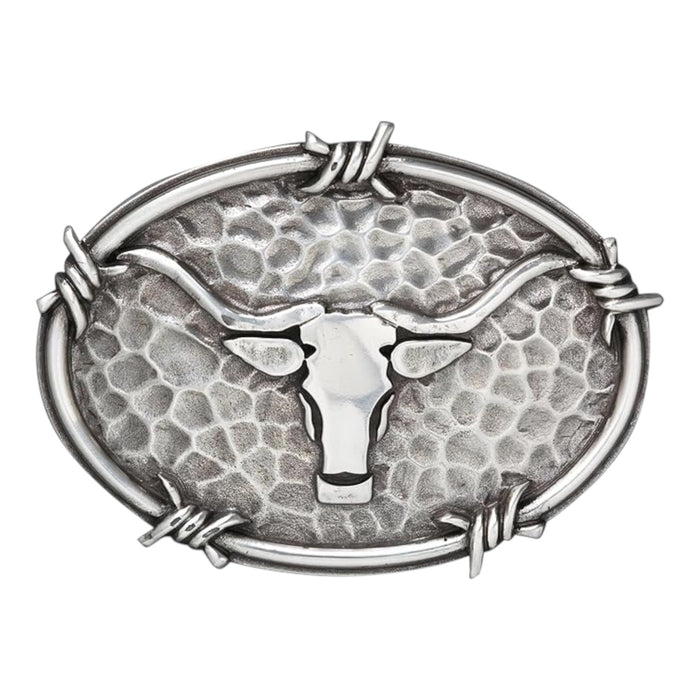 Ariat Oval Steer Head And Barbwire Buckle