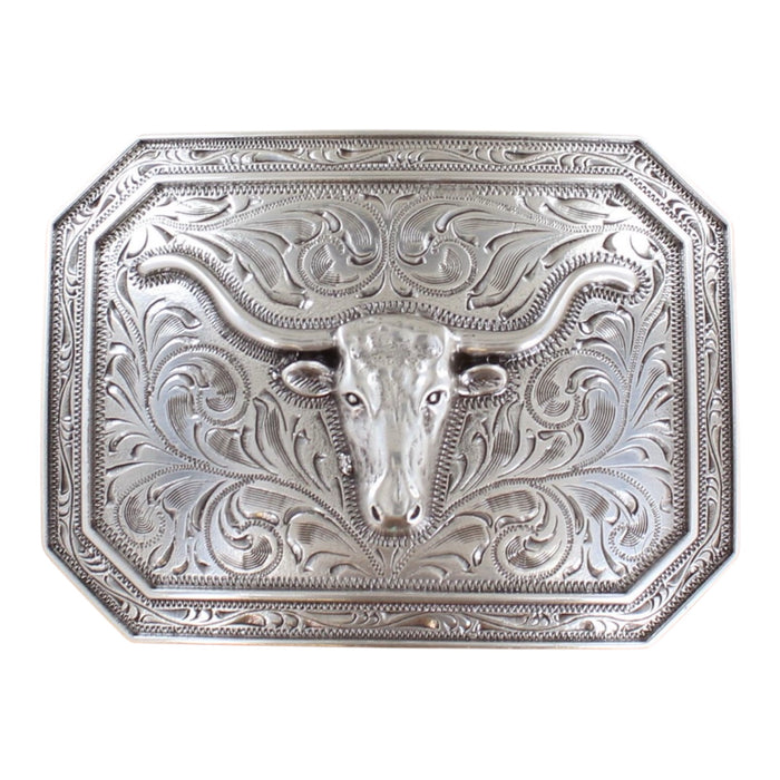 Ariat Rectangle Engraved Longhorn Buckle