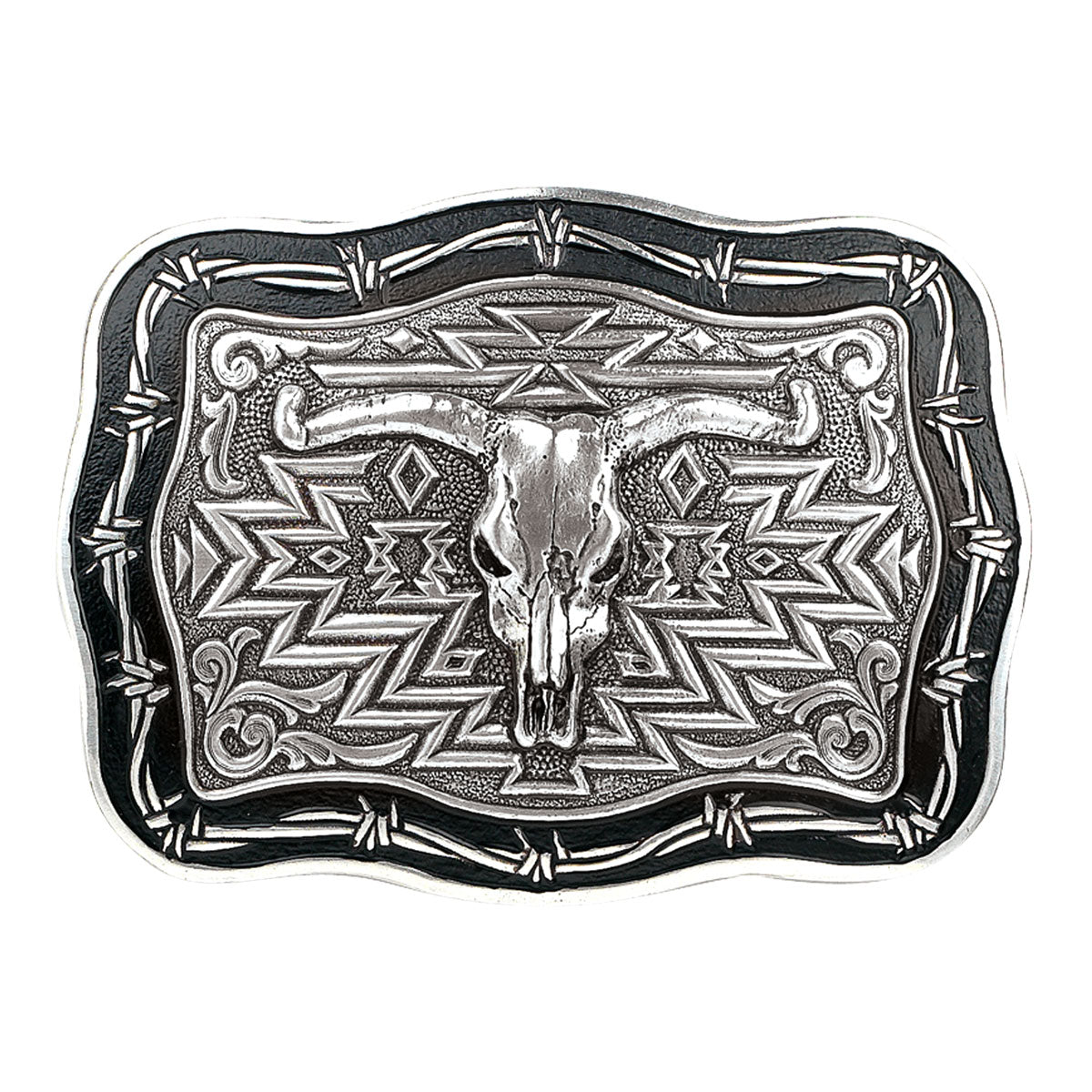 Men’s Barbwire Steer Skull Buckle