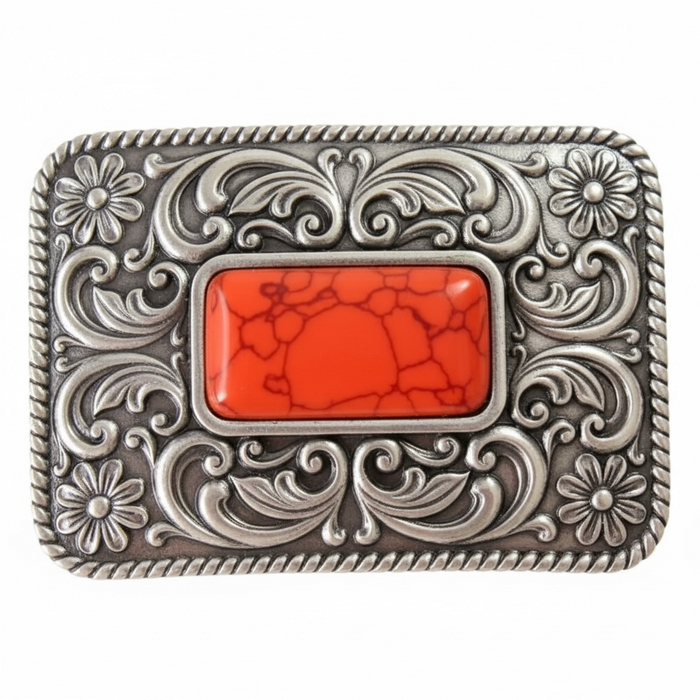 Women's Red Turquoise Buckle