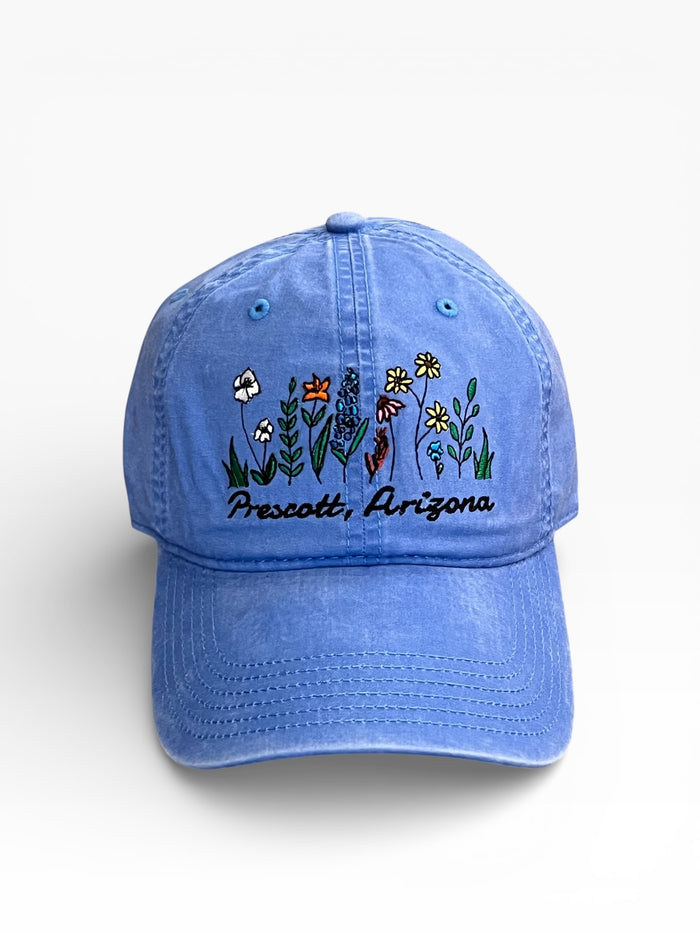 Embroidered Flower Field Prescott Arizona Baseball Cap