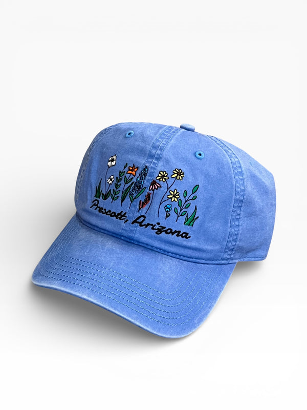 Embroidered Flower Field Prescott Arizona Baseball Cap