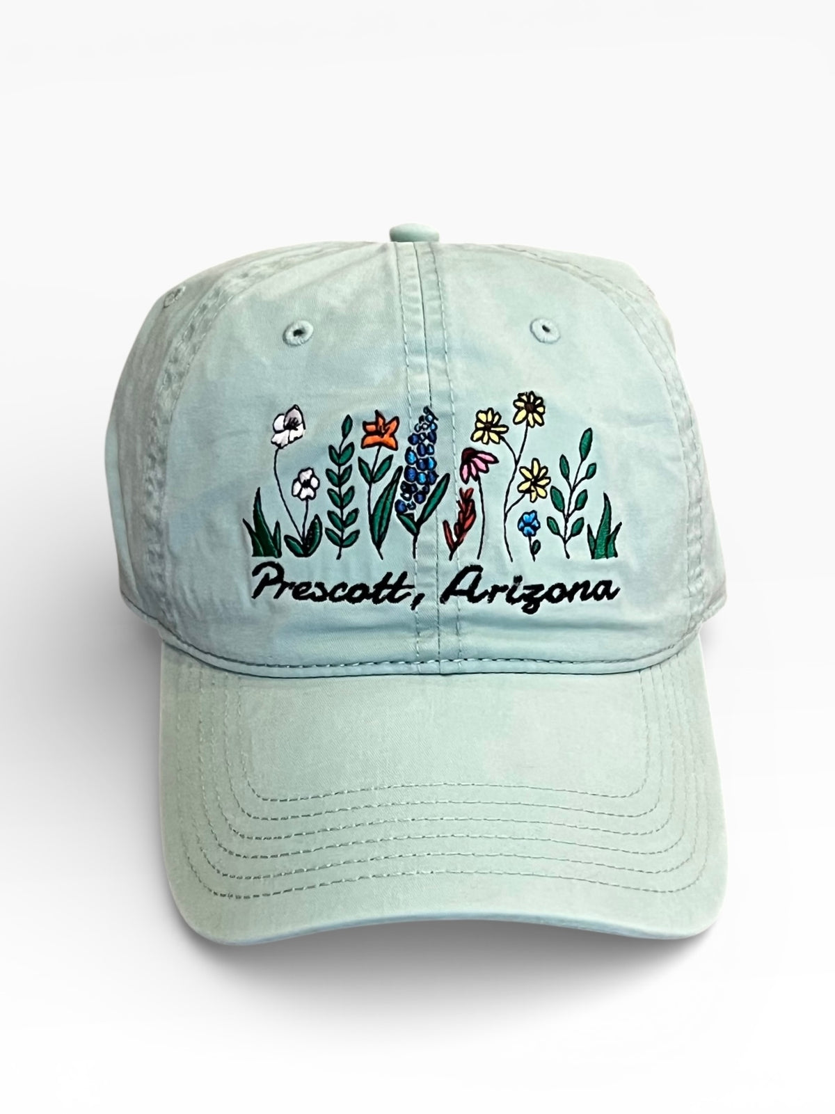 Embroidered Flower Field Prescott Arizona Baseball Cap
