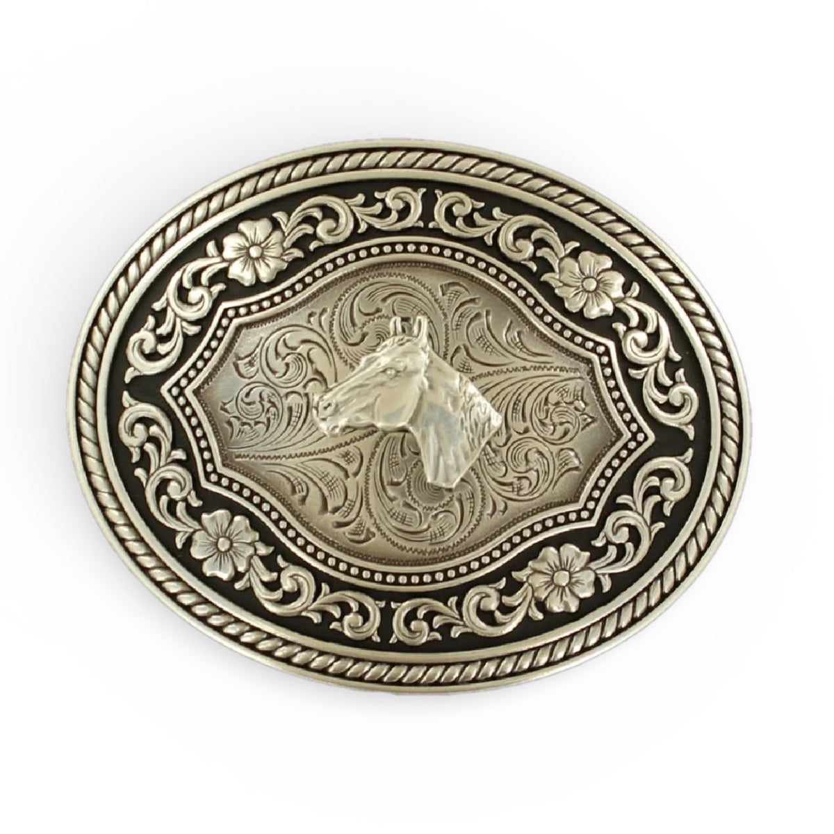 Nocona Floral Horsehead Buckle