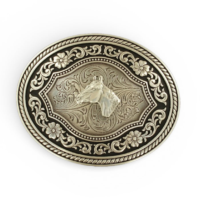 Nocona Floral Horsehead Buckle