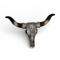 Silver Tooled Longhorn Decor