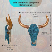Gold Turqoise Faux Skull Decor