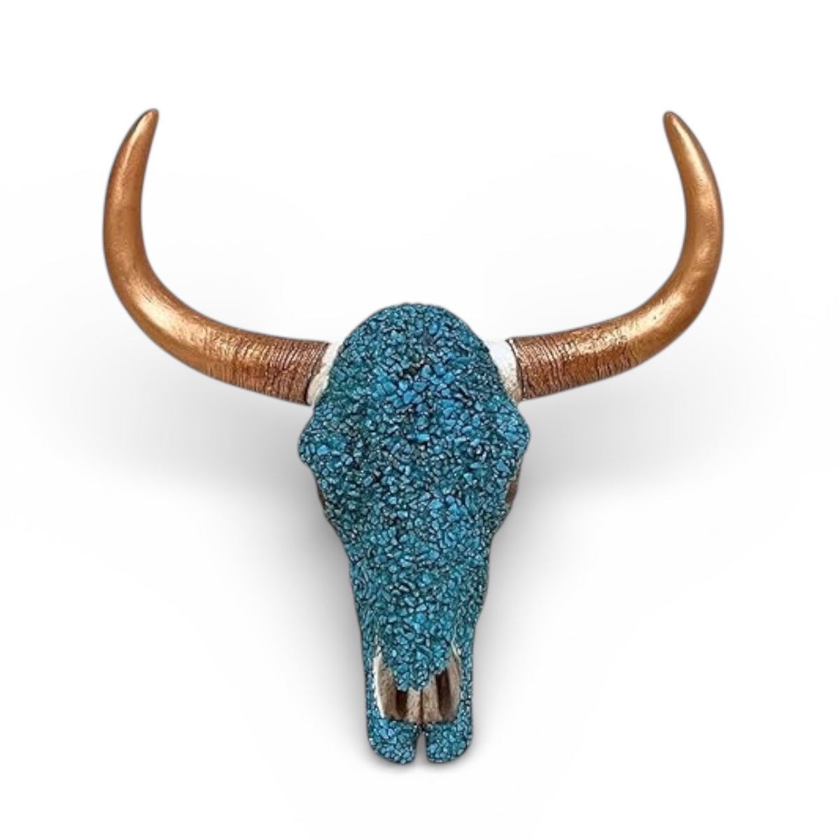 Gold Turqoise Faux Skull Decor